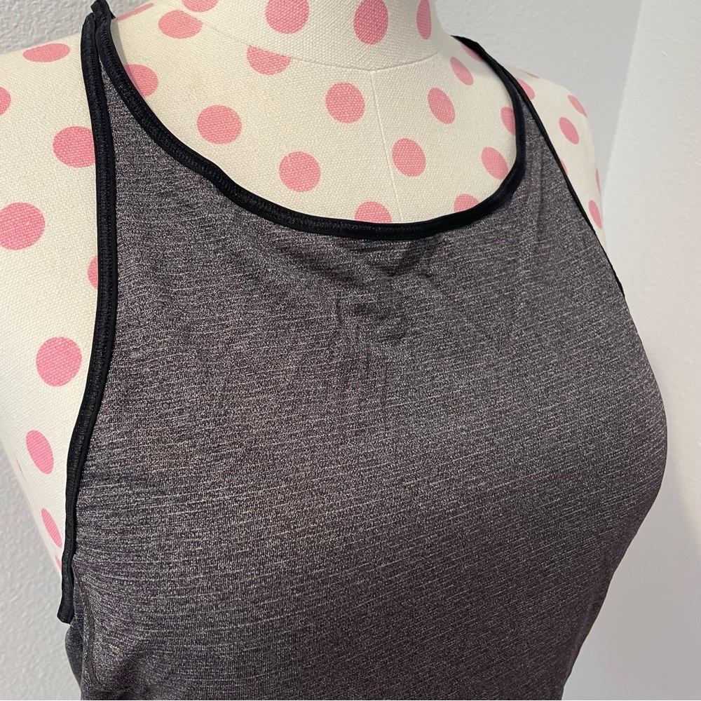 Lululemon Time To Sweat Racerback Tank Top Grey Black XS/Small - Picture 6 of 8